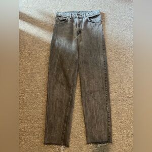 Levi's 550 Relaxed Orange Tab Vintage Jeans 30x32 Black Made in USA Distressed